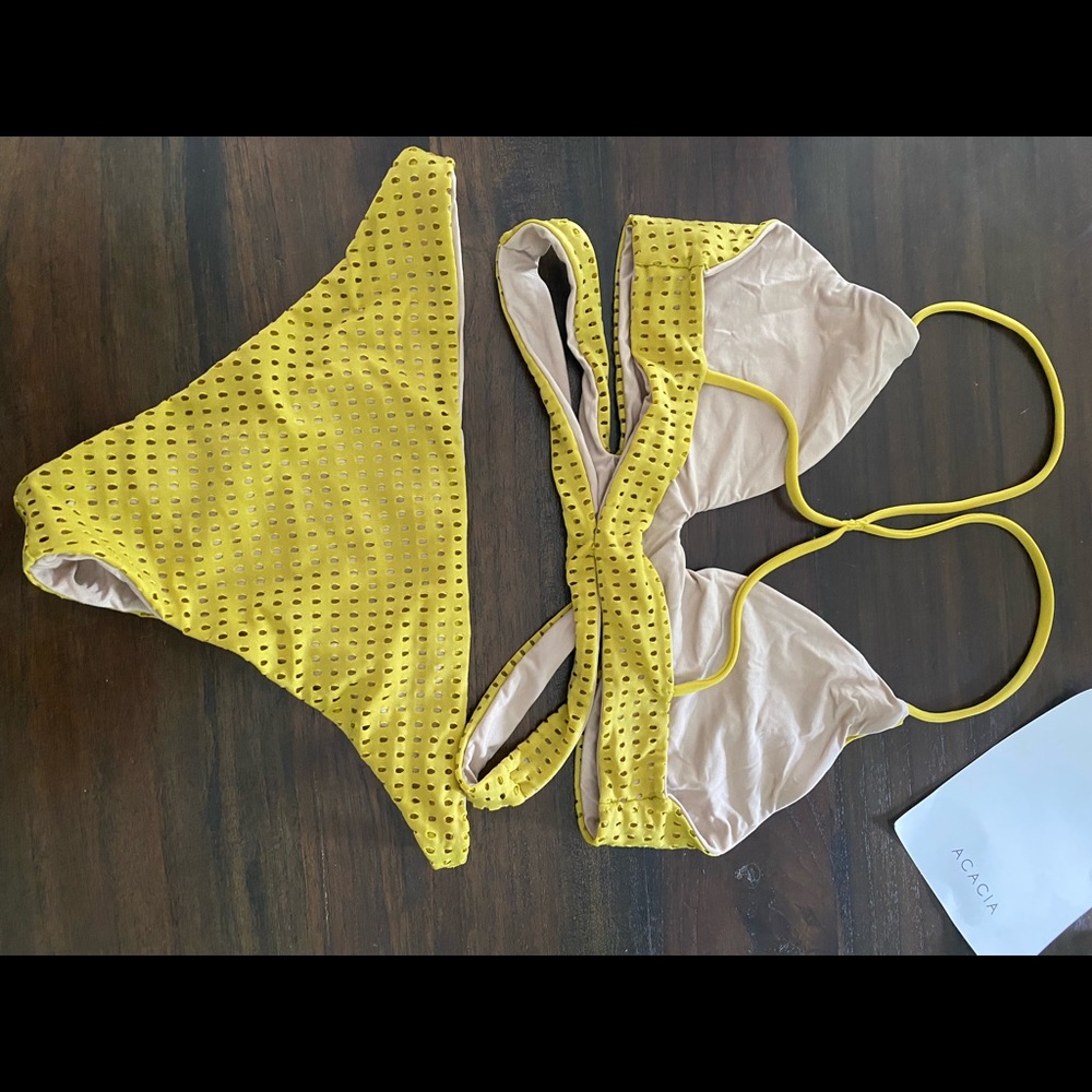 Acacia swimwear Yellow Eyelet Bikini Set - Picture 5 of 10